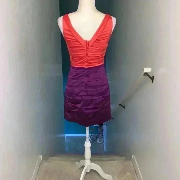 Express ruched satin stretch dress - Picture 3 of 4